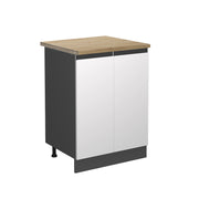 Vicco Mobiletto base cucina Bianco 60 cm , PL Rovere