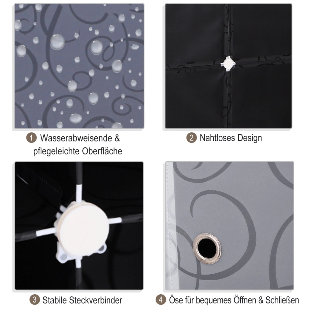 Armadio modulare DIY con ripiani e cassetti ¨C Xylo ¨C nero 111x47x145 cm