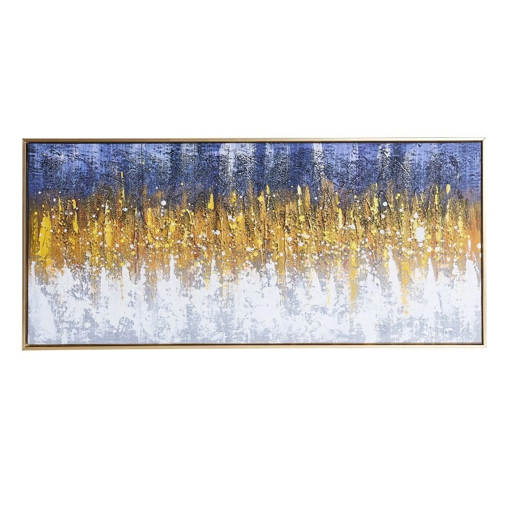 Quadro astratto su tela con cornice oro Quadro1