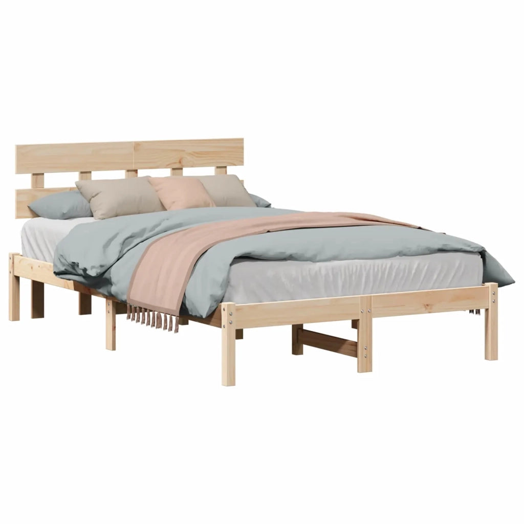 Letto matrimoniale | Letto per adulti | Struttura del letto Marrone 120 x 190 cm Legno massello di pino
