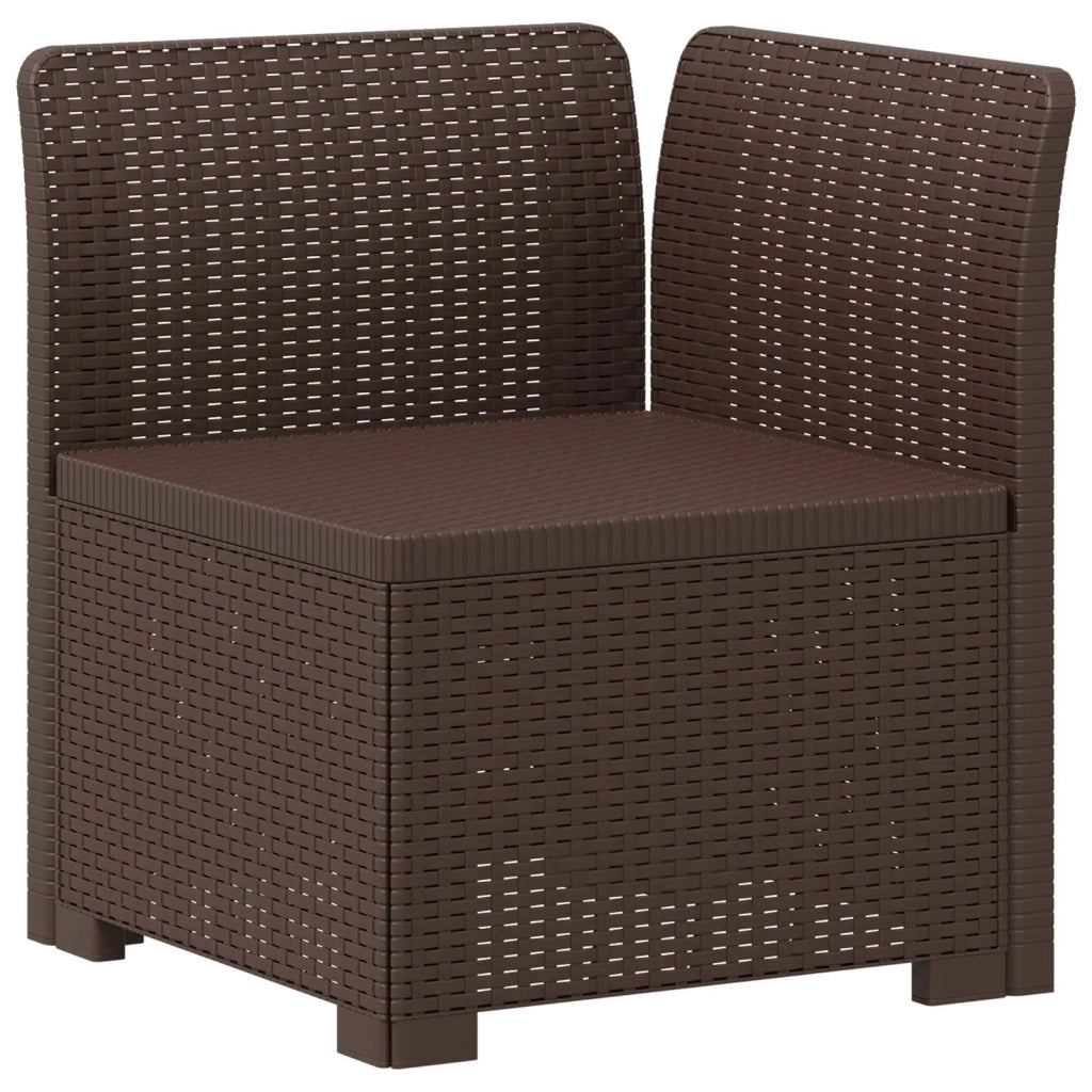 Divano da giardino 4 posti aspetto rattan PP Marrone 3443995