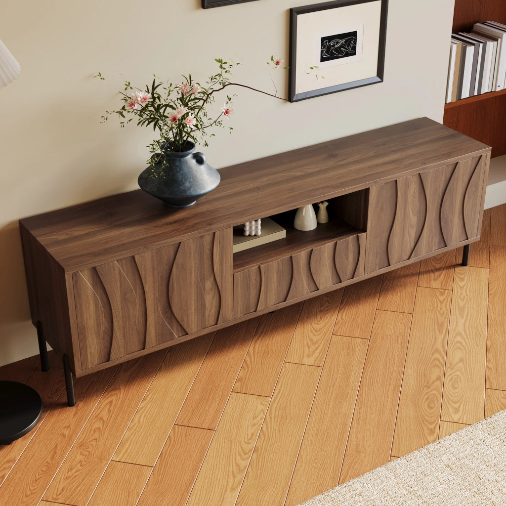 Cassettiera TV naturale in MDF lunghezza 160 cm
