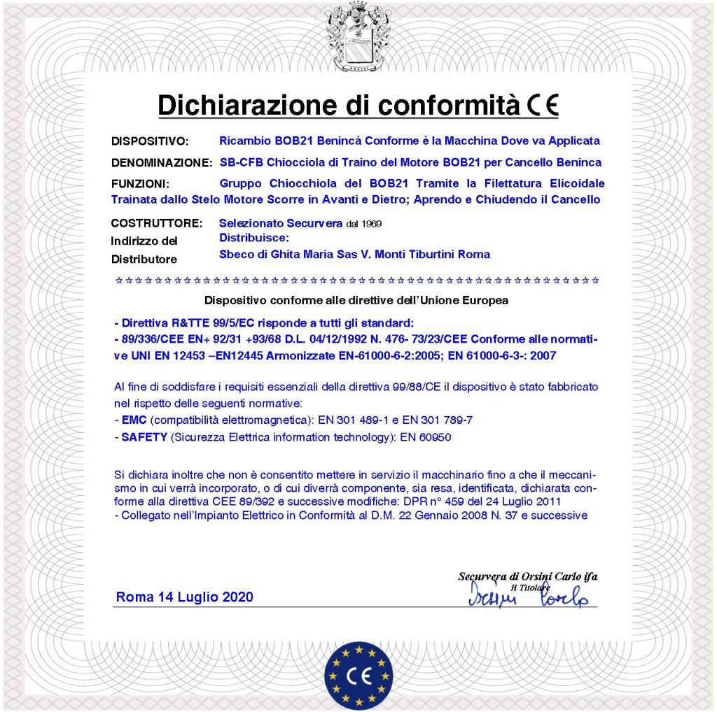 Supporto di Acciaio Zincato Con Incastonata la Chiocciola di Traino per Vite Senza Fine a 4 Principi Ricambio del BOB21 Codice Benincà CVERT Foro da 18 mm con 4 Filetti Perno con Foro Filettato 6MA