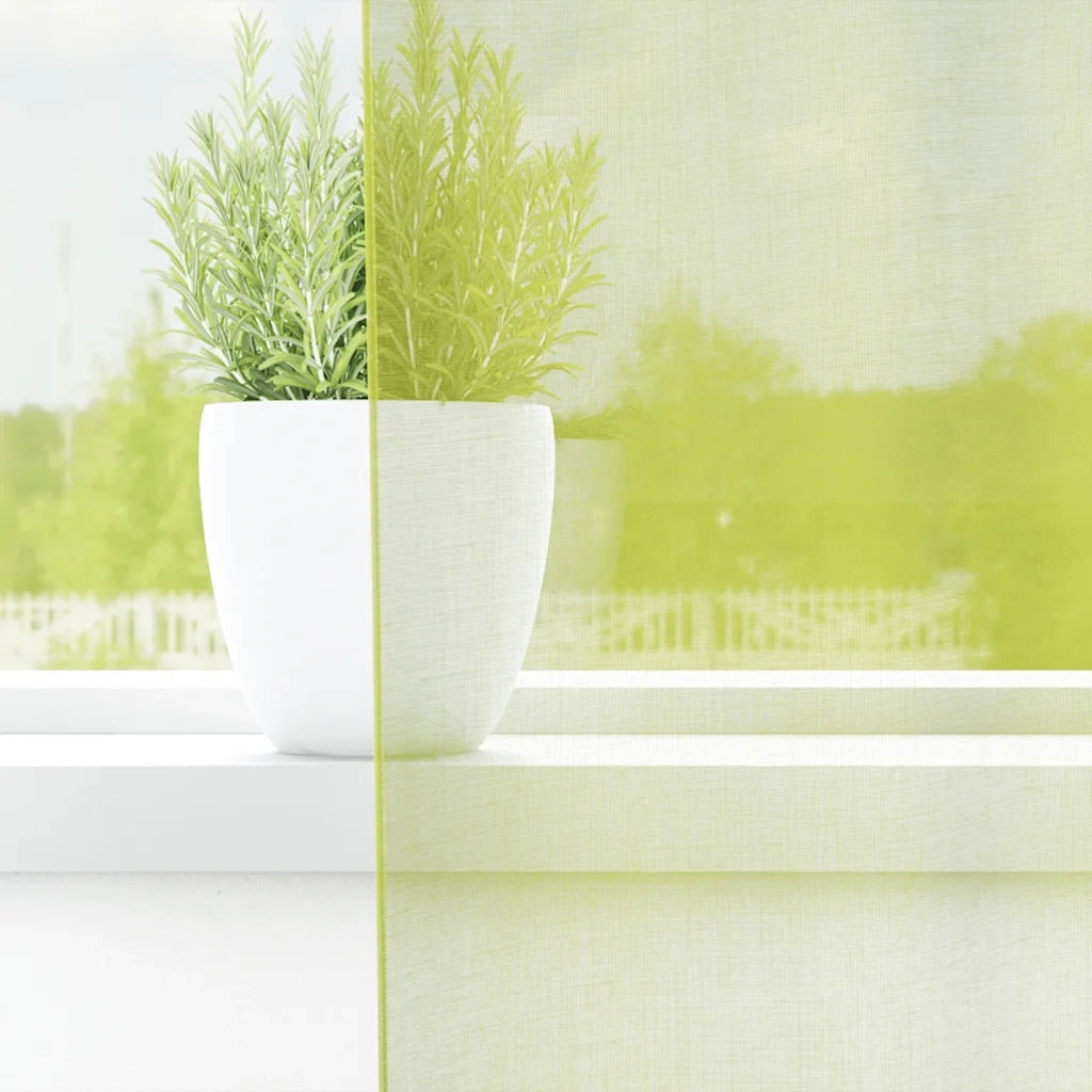 Tende in Voile con Occhielli 2 pz Verde Mela 140x225 cm