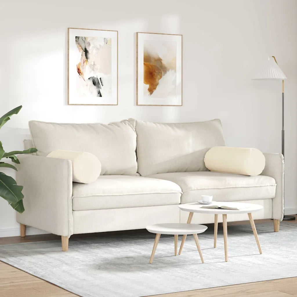 Cuscini a rullo 2 pcs Crema Ø 25 x 70 cm Tessuto in Cords 42014348