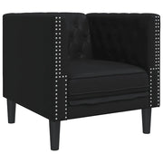 Poltrona | Sedia Relax Chesterfield Nera in Similpelle