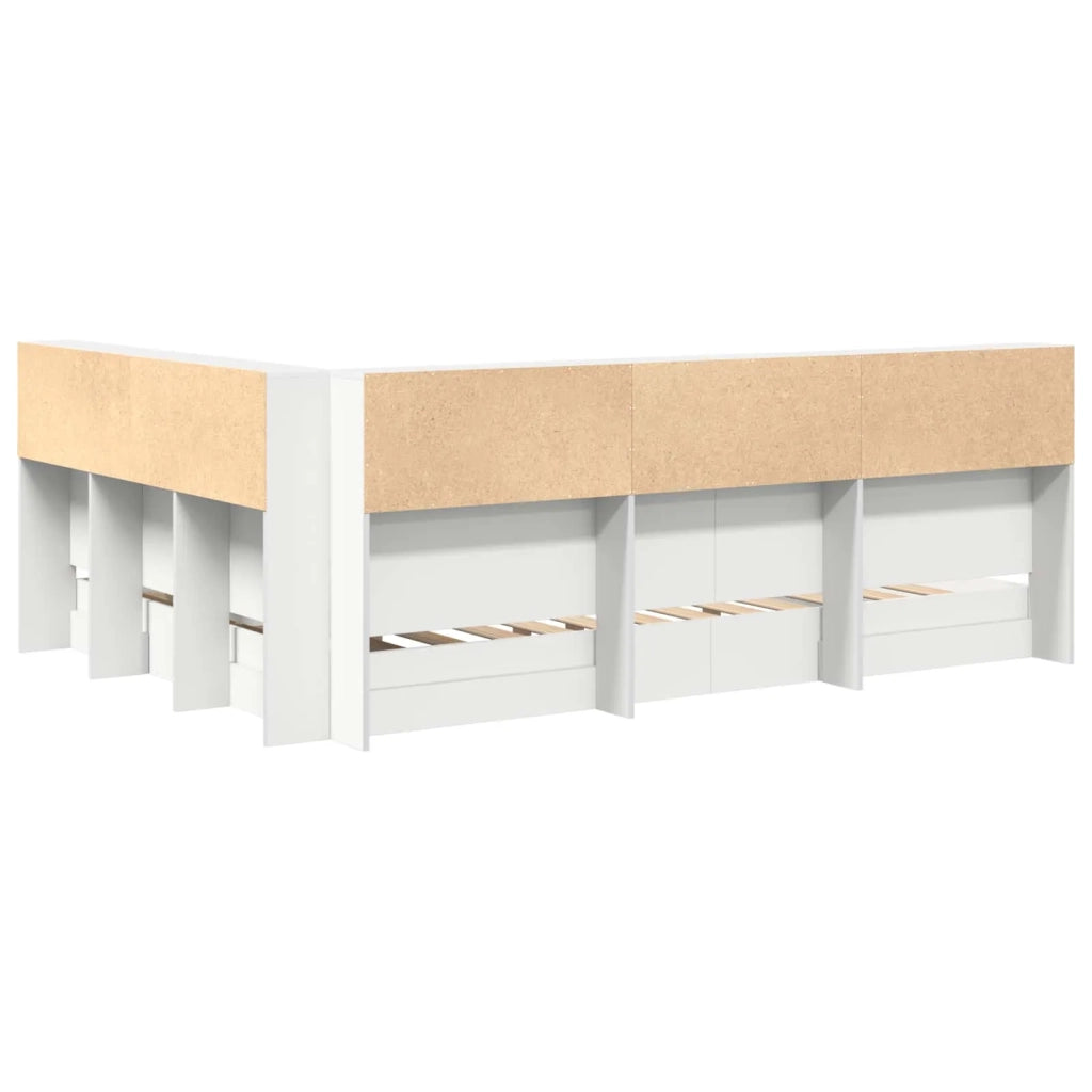 Letto Libreria Bianco 140 x 200 cm Legno multistrato 3335729