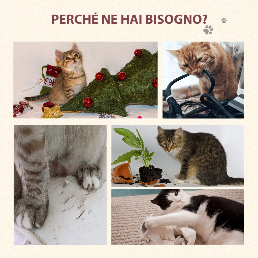 EasyComfort Tiragraffi per Gatti con Cuccia, Amaca, e Pali in Sisal, Grigio