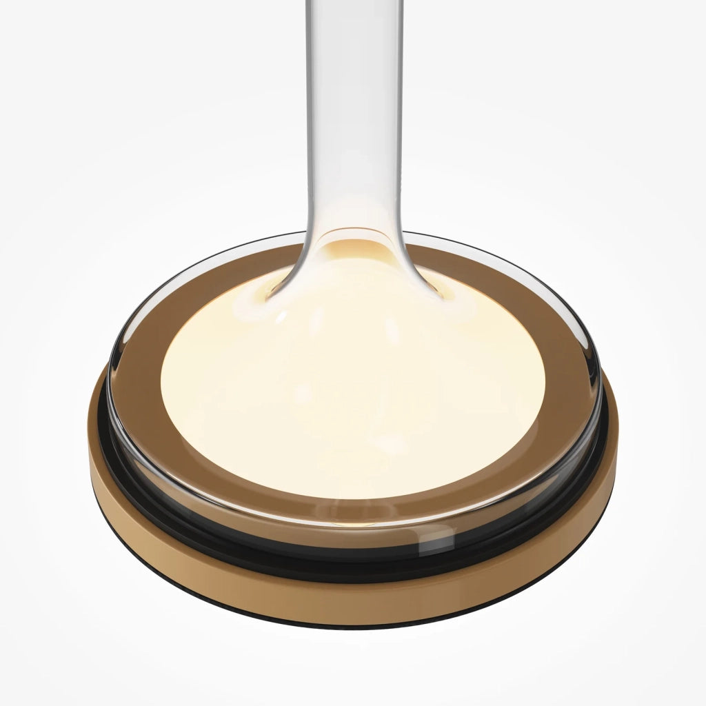 Maytoni Lampada da tavolo contemporanea Spirito 1 luce LED integrato oro metallo vetro fumé
