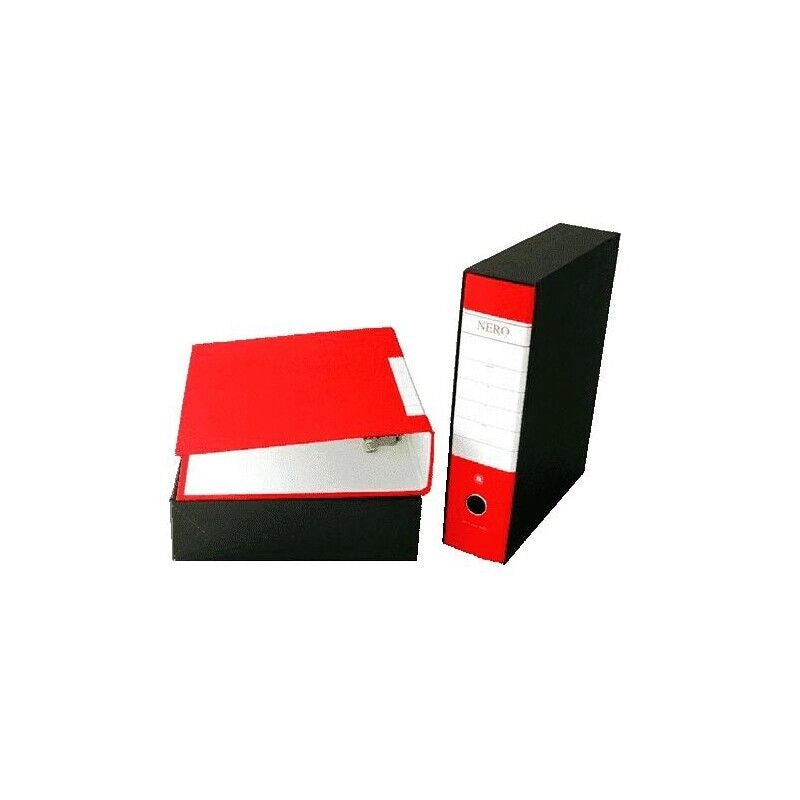 RACCOGLITORE AD ANELLI UFFICIO DORSO 8 SERIE NERO ROSSO
