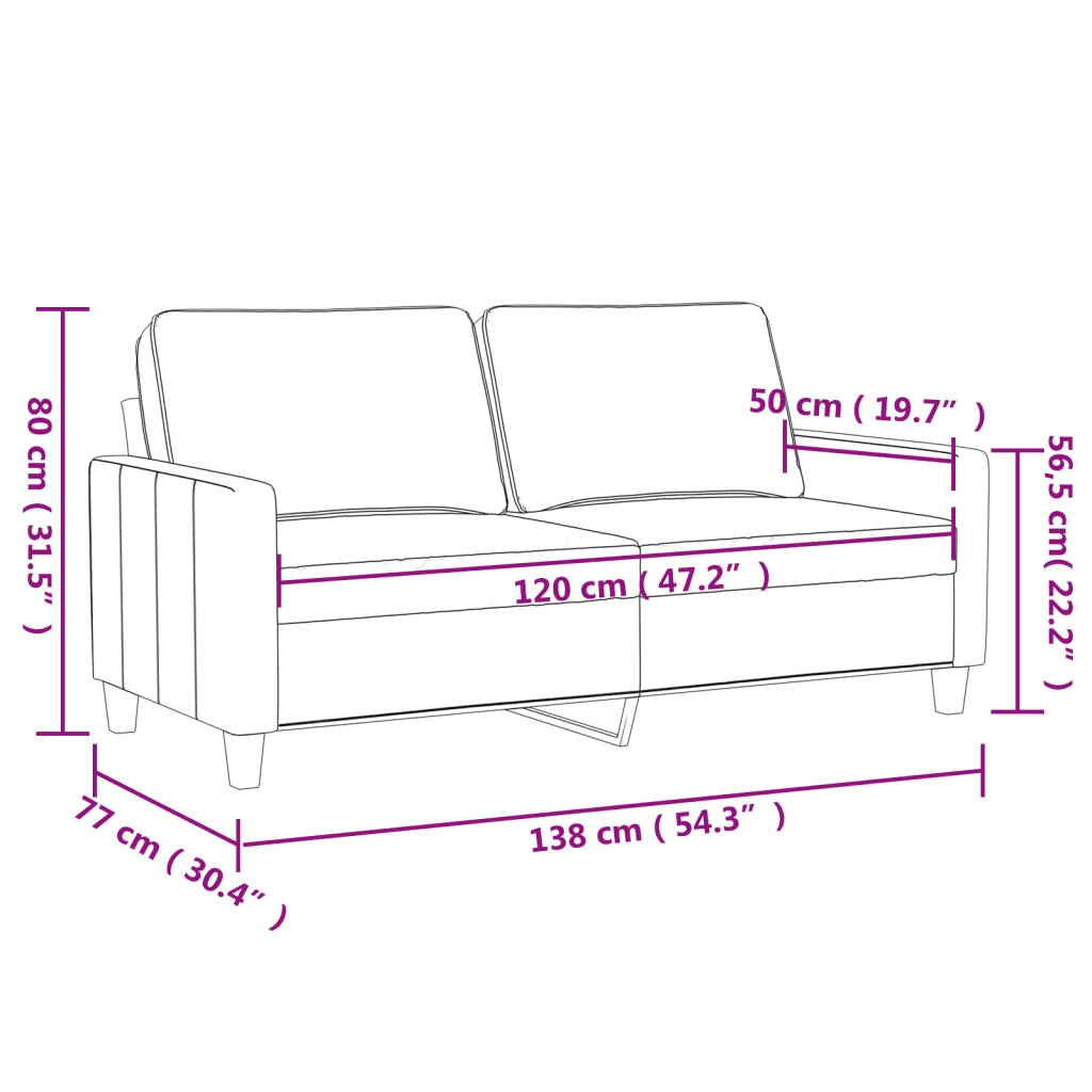Divano a 2 Posti-Sofa 2 Posti Cappuccino 140 cm in Similpelle 107026