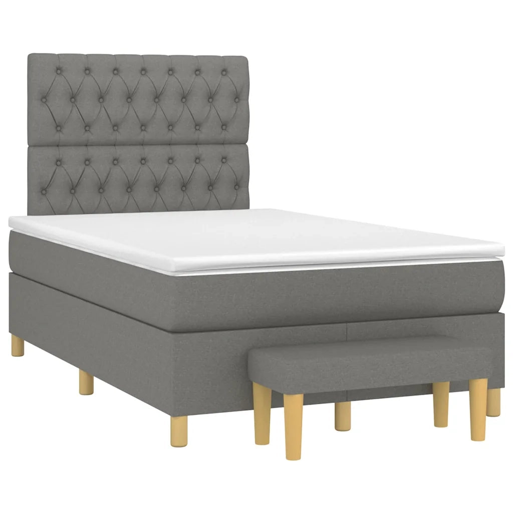 Giroletto a Molle con Materasso Grigio Scuro 120x190cm Tessuto 3270426
