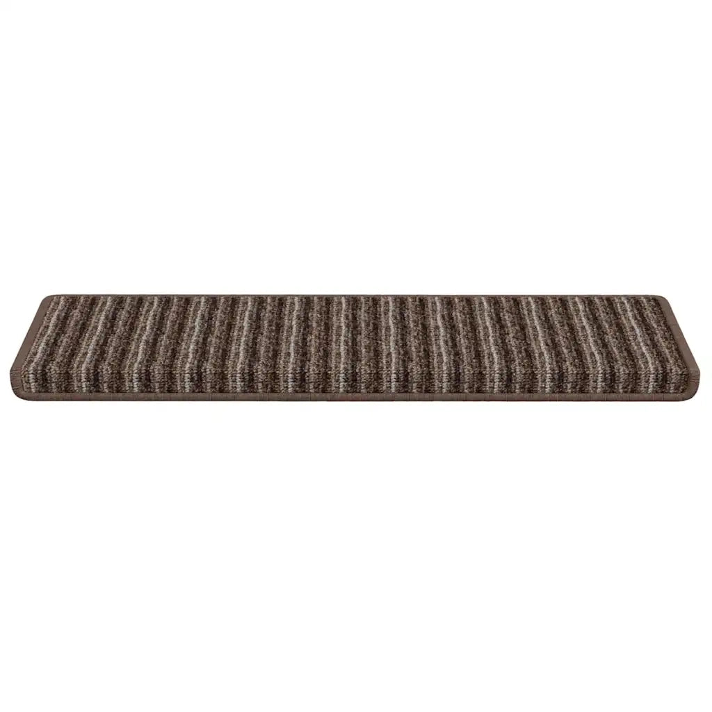 Tappetini per scale autoadesivi 15 pz | Gradini per Scale Marrone 65 x 21 x 4 cm