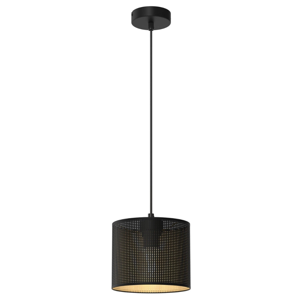 Lampada a sospensione loft nera oro Ø18 E27 Luminex