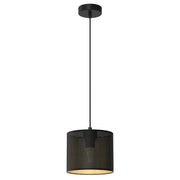 Lampada a sospensione loft nera oro Ø18 E27 Luminex