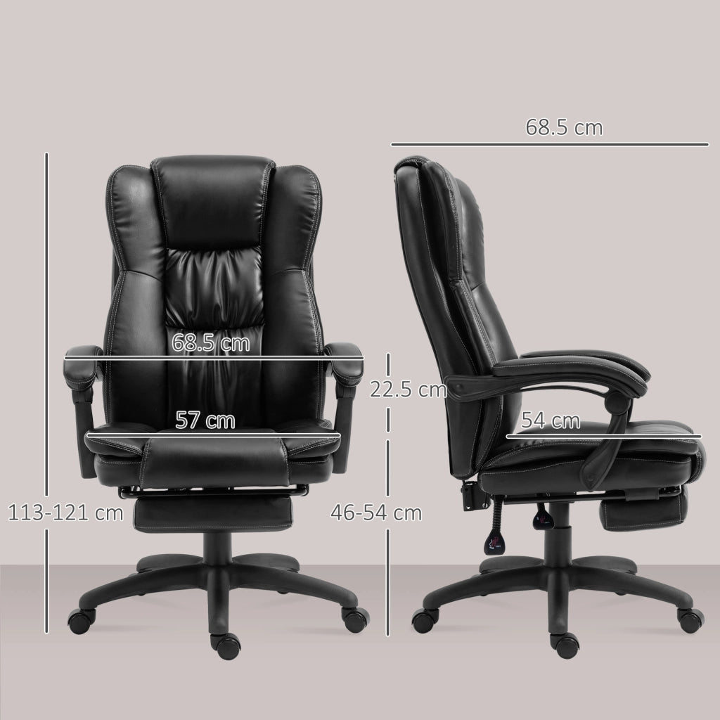Sedia da Ufficio ¨C Minimal ¨C Pelle, Nero, 68.5x68.5x113-121 cm