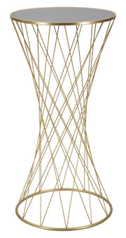 Tavolino Tower New 50x100x50 cm in Ferro e MDF Oro