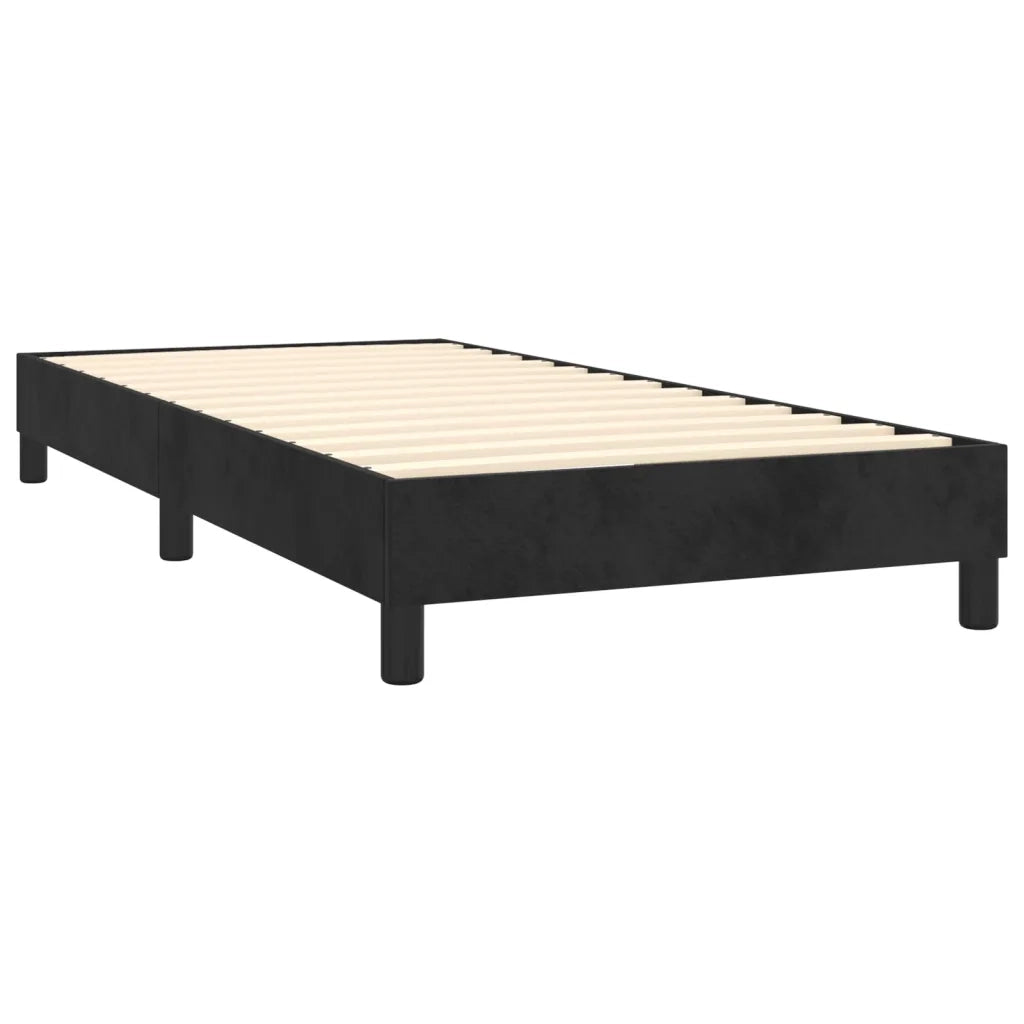 Giroletto a Molle con Materasso Nero 100x200 cm in Velluto 3131125