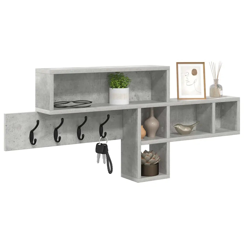 Appendiabiti a muro A parete Grigio cemento 100 x 12 x 43,5 cm 874414