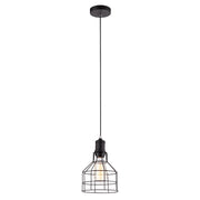Lampada sospensione moderna nera gabbia E27 60W Synthia Italux