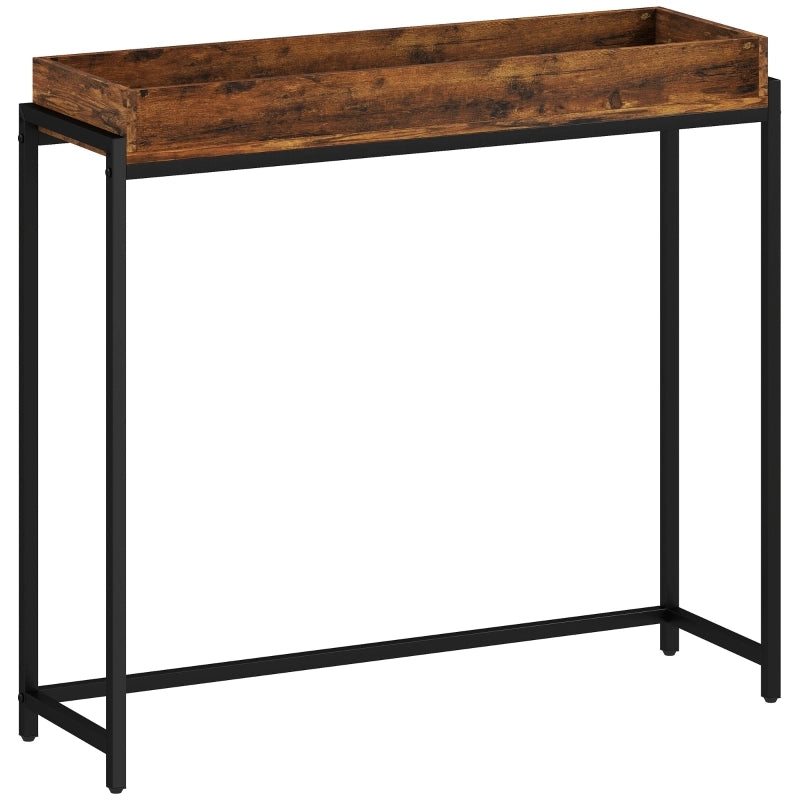 TAVOLO CONSOLLE Sottile 100x30x91 cm Marrone rustico Metallo e pannello