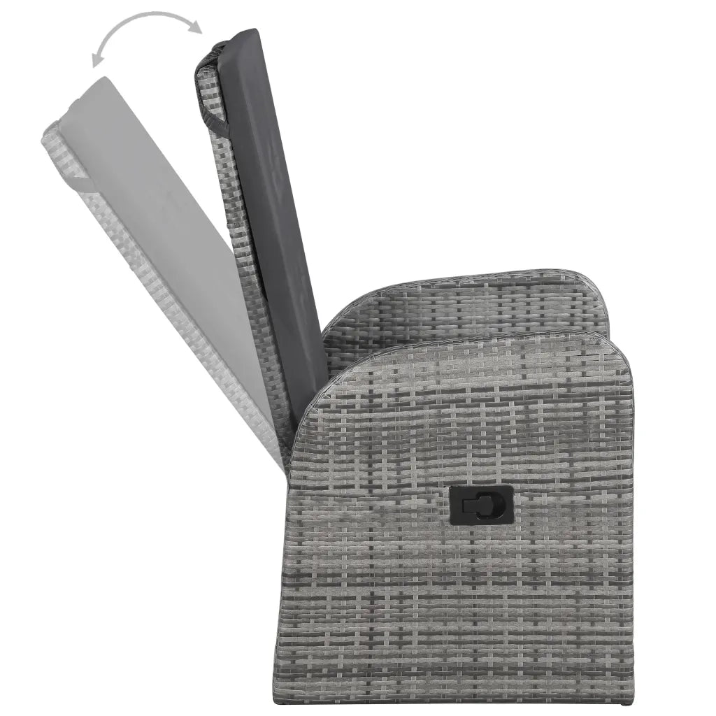 Set da Pranzo da Giardino 9 pz con Cuscini Grigio 3099478