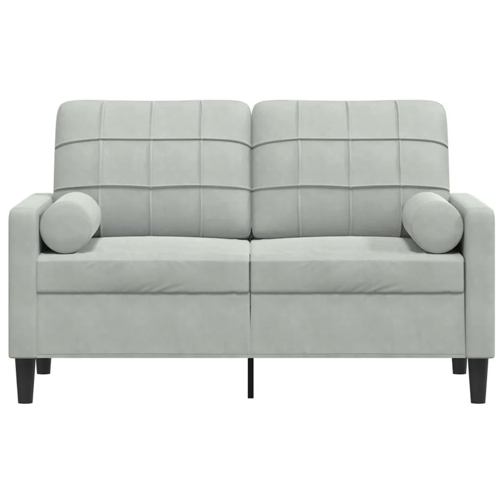 Divano a 2 Posti con Cuscini-Sofa 2 Posti con Cuscini Grigio Chiaro 120 cm in Velluto 788118