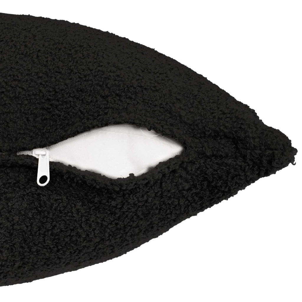 Federa 6 pcs HEERLEN Nero 45 x 45 cm Bouclé 910436