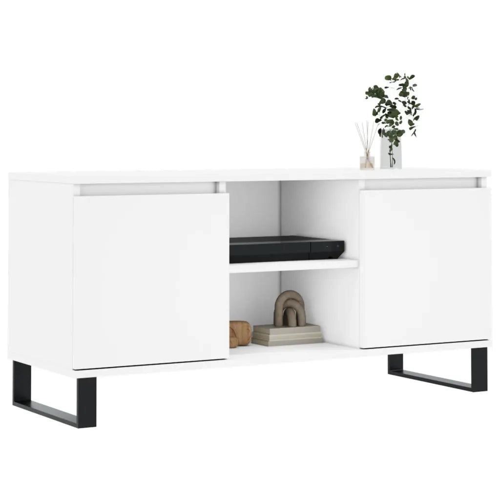Mobile Porta TV-Credenza TV Bianco 104x35x50 cm in Legno Multistrato 705609