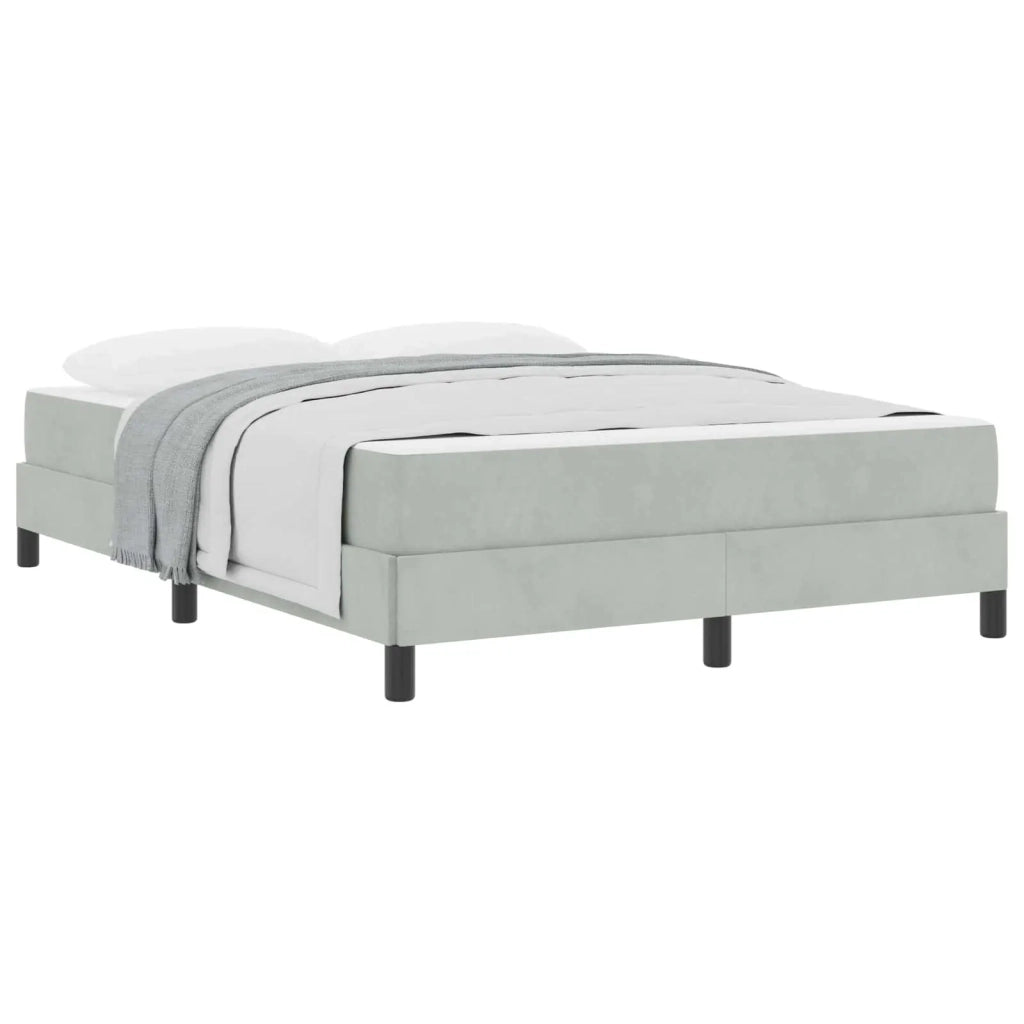 Letto a molle con materasso Grigio chiaro 140 x 200 cm Tessuto