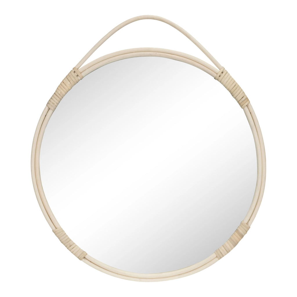 Specchio con Cornice Malo, Marrone, Rattan, 50x2x50 cm