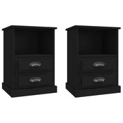 Set di 2 Comodini | Armadio da Notte | Mobiletto da notte Neri 43x36x60 cm