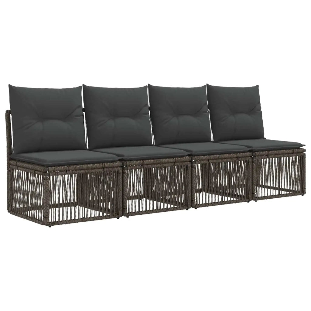 Set Divano da Giardino 11 pz Grigio polyrattan 3434864