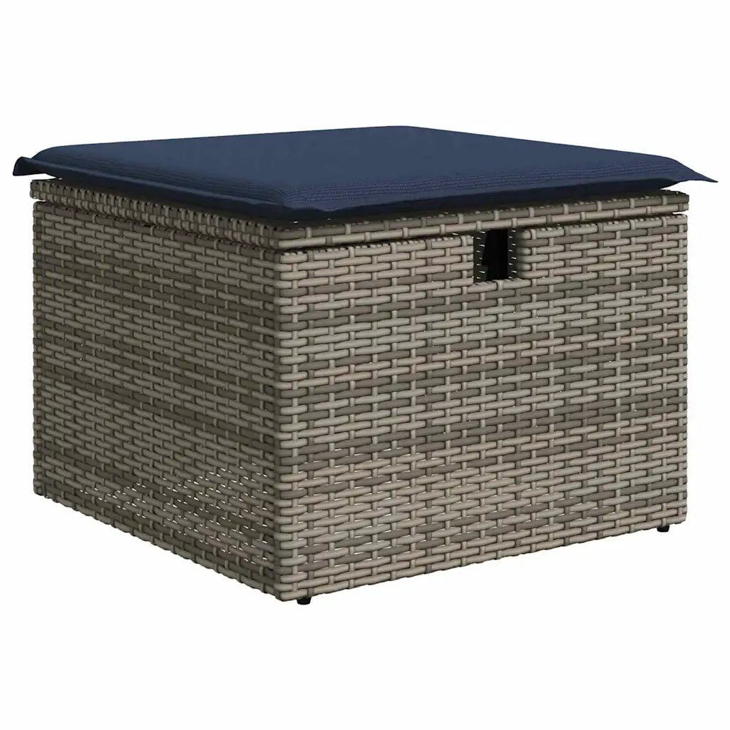 Set di divani con cuscino Grigio e Blu Navy polyrattan 3359004