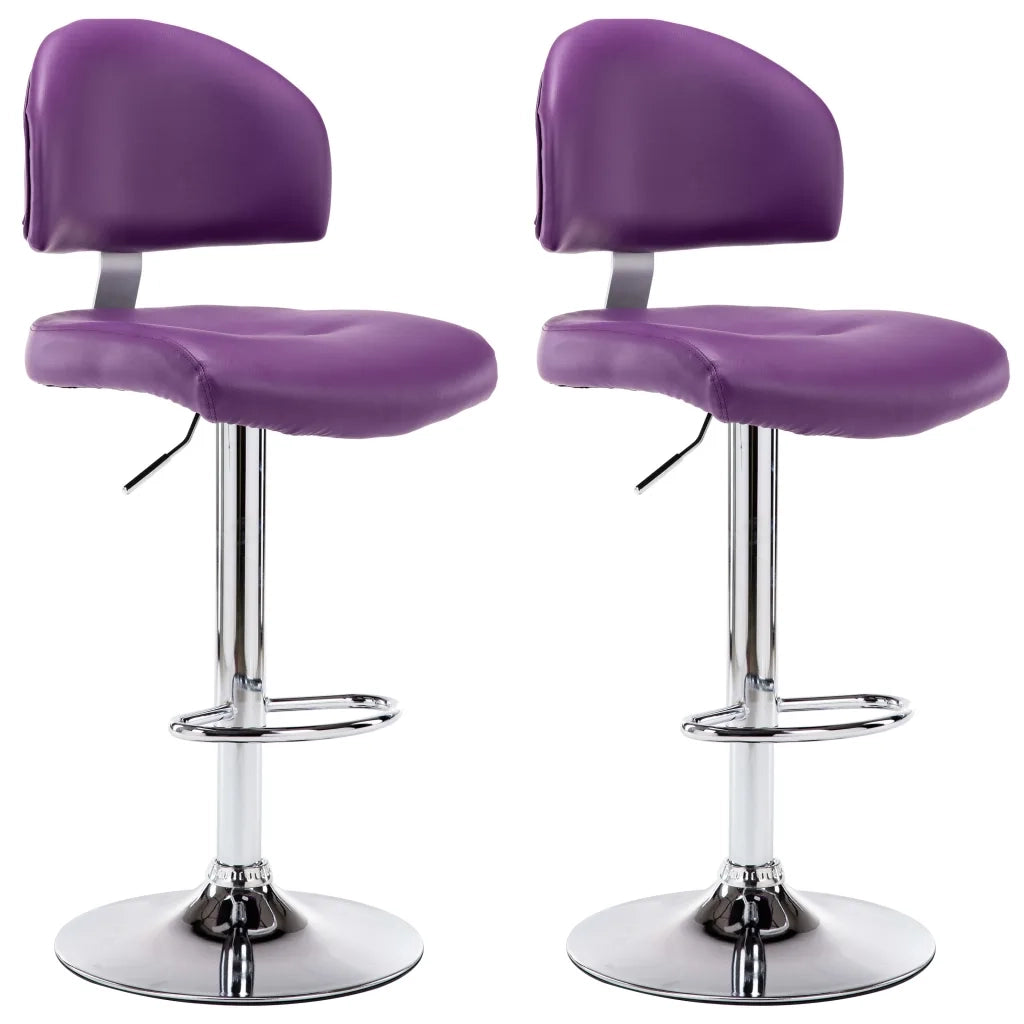 Sgabelli da Bar 2 pz Viola in Similpelle 249664
