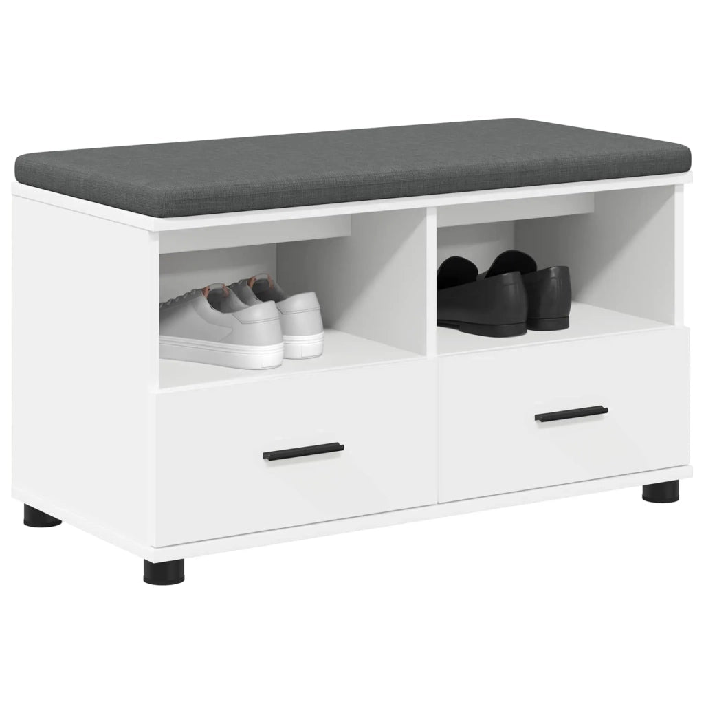 Panca per ingresso con cuscino Bianco 80 x 38 x 46 cm 891456