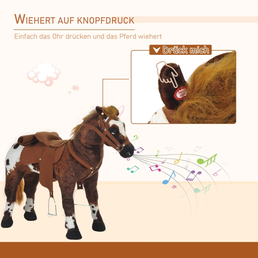 Cavallo a Dondolo Giocattolo con Sella e Suoni ¨C Zephmum ¨C Marrone