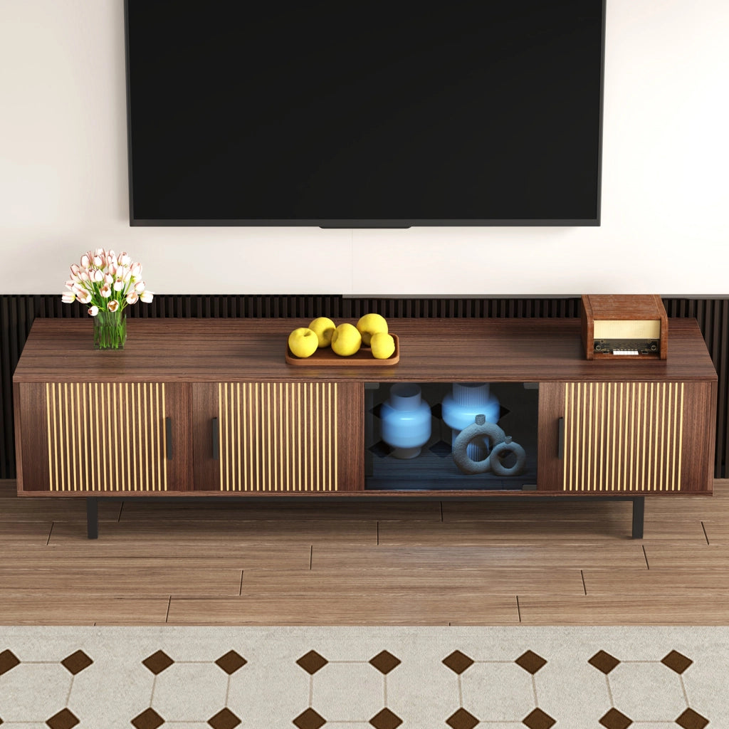 TV-Schrank Nero e Noce; in MDF e truciolare; lunghezza 200 cm
