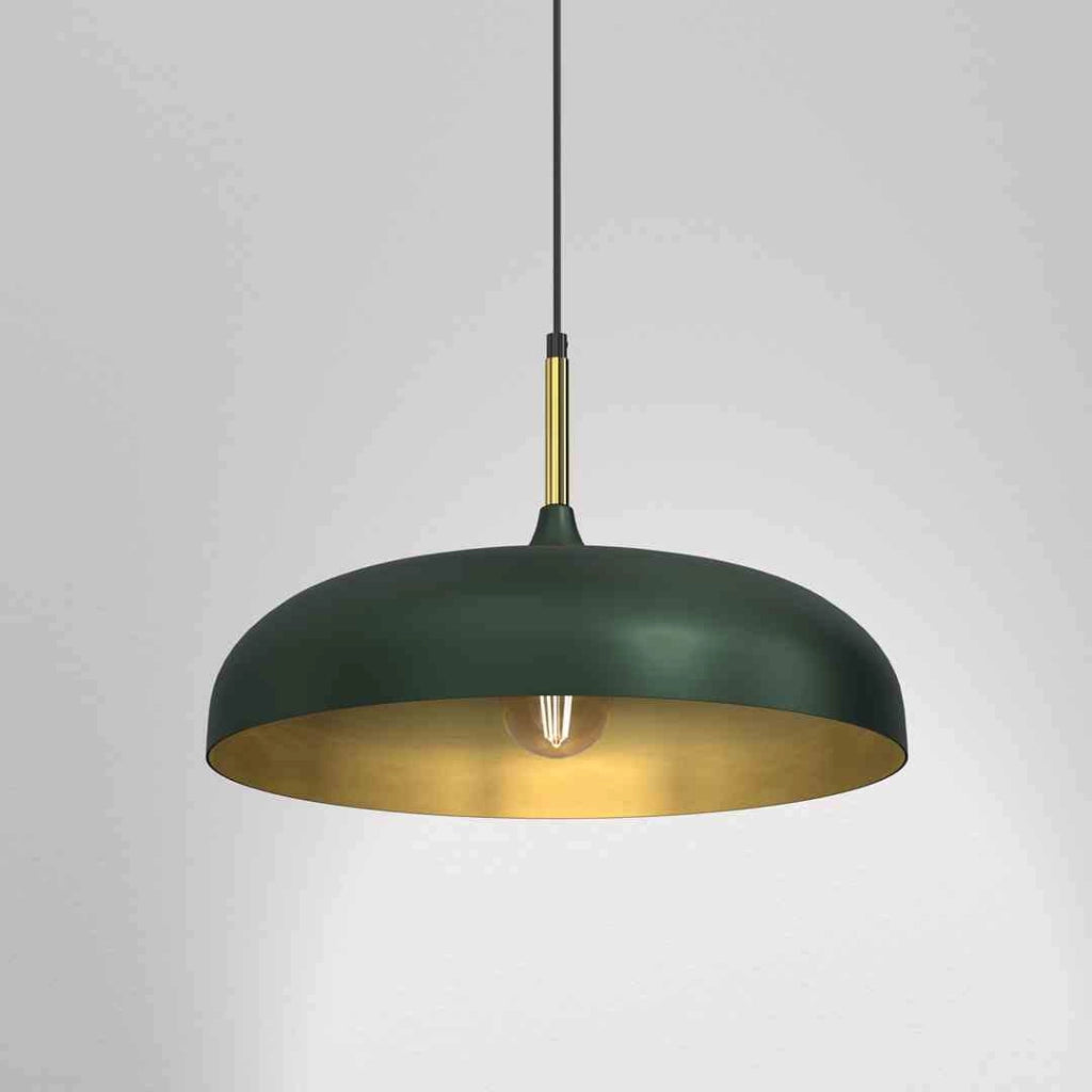 Lampadario a sospensione Milagro Lincoln verde oro Ø45