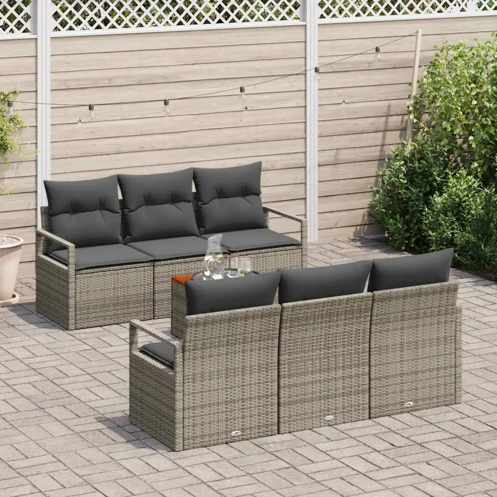Set Divano da Giardino 7 pcs Grigio polyrattan 3356319