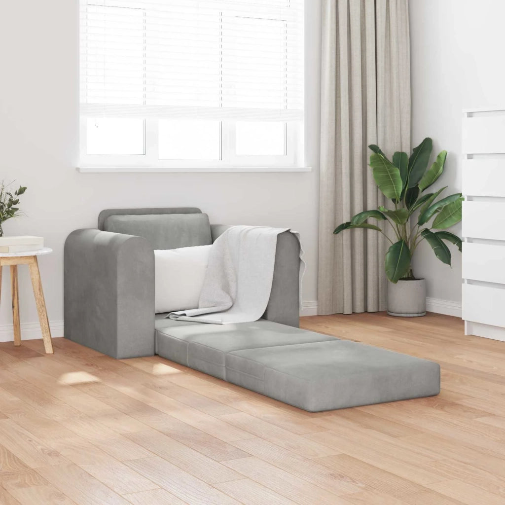 Divano letto Grigio chiaro 98 x 71 x 83 cm Velluto 4106666
