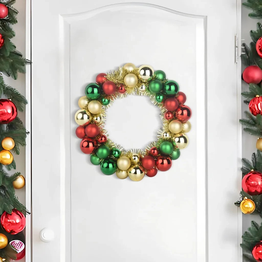 Corone di Palline di Natale 2 pz Multicolore 33 x 33 x 7 cm CFW5439559