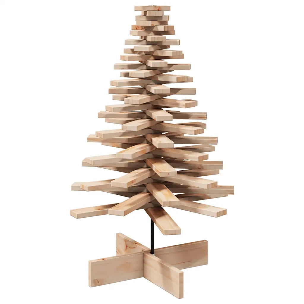 Albero di Natale Decorativo-Decorazioni natalizie in Legno 100 cm Legno Massello Pino