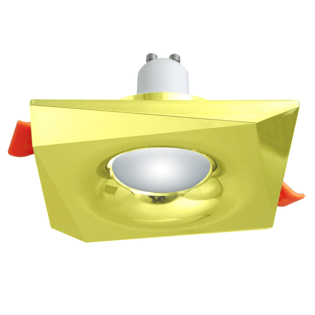 Faretto quadrato incasso moderno lampada LED 8W GU10 luce soffitto cucina negozio 230V foro 65mm BIANCO ORO 3000K