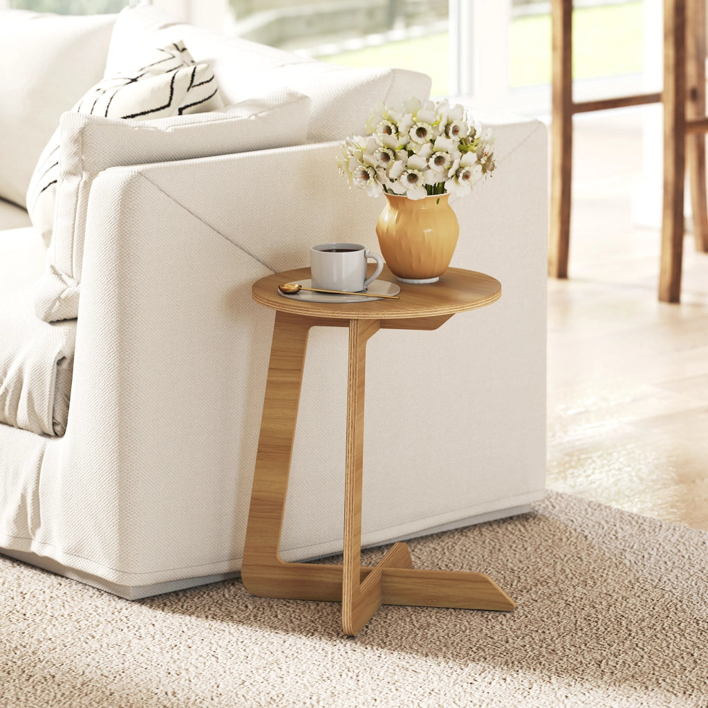 Tavolino da caff¨¨ rotondo in legno ¨C Minimal ¨C 50x50x40 cm