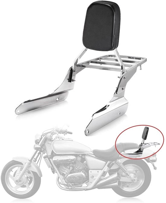 Sella per Passaggero - Alta Qualità Supporto per Sedile - Porta Bagagli - Cuscino per Sella - Fissaggio 22 cm - Compatibile con Shadow VT600/VLX600 - Supporto per Sedile