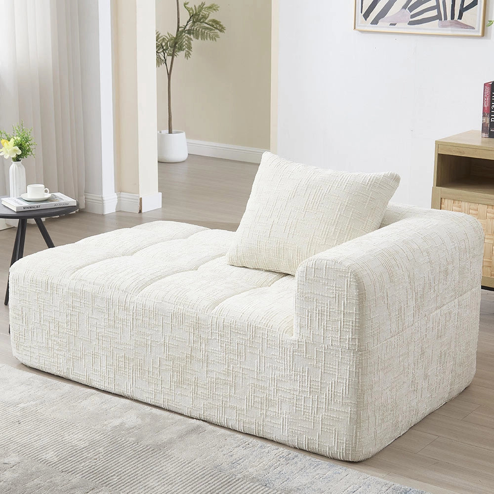 Chaise longue - Xylo - pronto uso con tasche laterali beige