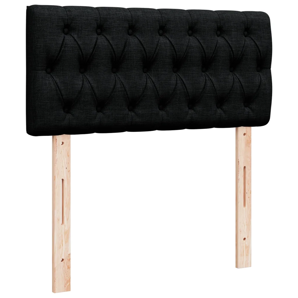 Letto a Molle con Materasso Nero Singolo in Tessuto 3286861