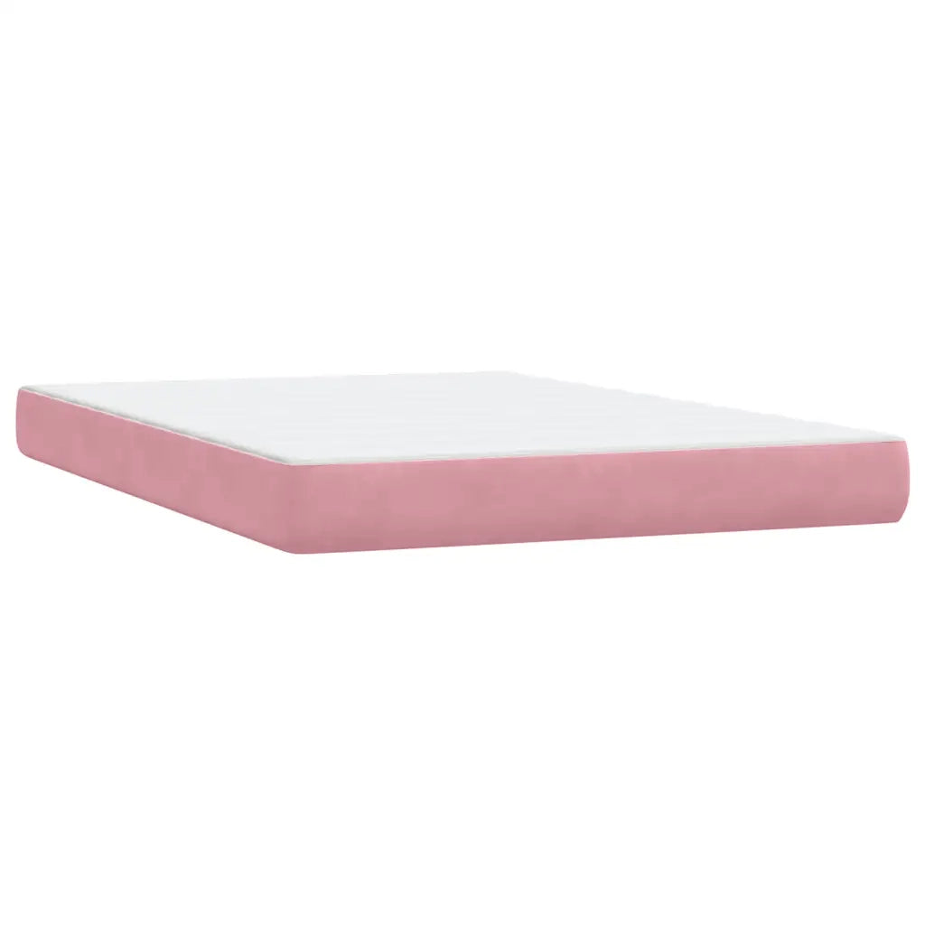 Letto a Molle con Materasso e LED Rosa 140x210 cm in Velluto 3316886