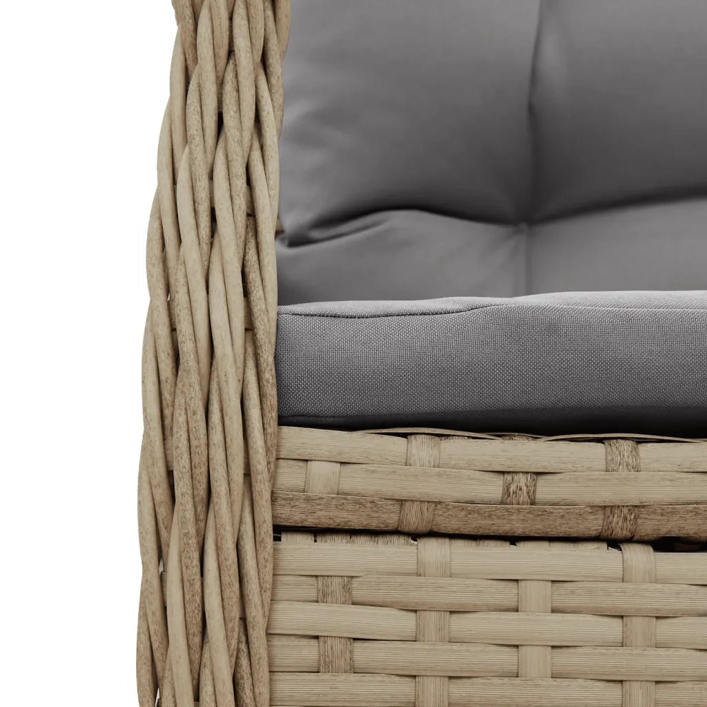 Set da Pranzo da Giardino 5 pz con Cuscini Beige in Polyrattan 3263000